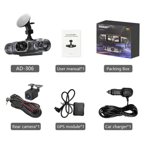 AOEDI Manufactory AD306 4 Channel H.264 WiFi GPS Dashcam 1080P Car DVR Camera Dash Cam With ACC Hard-wire Kit For Car