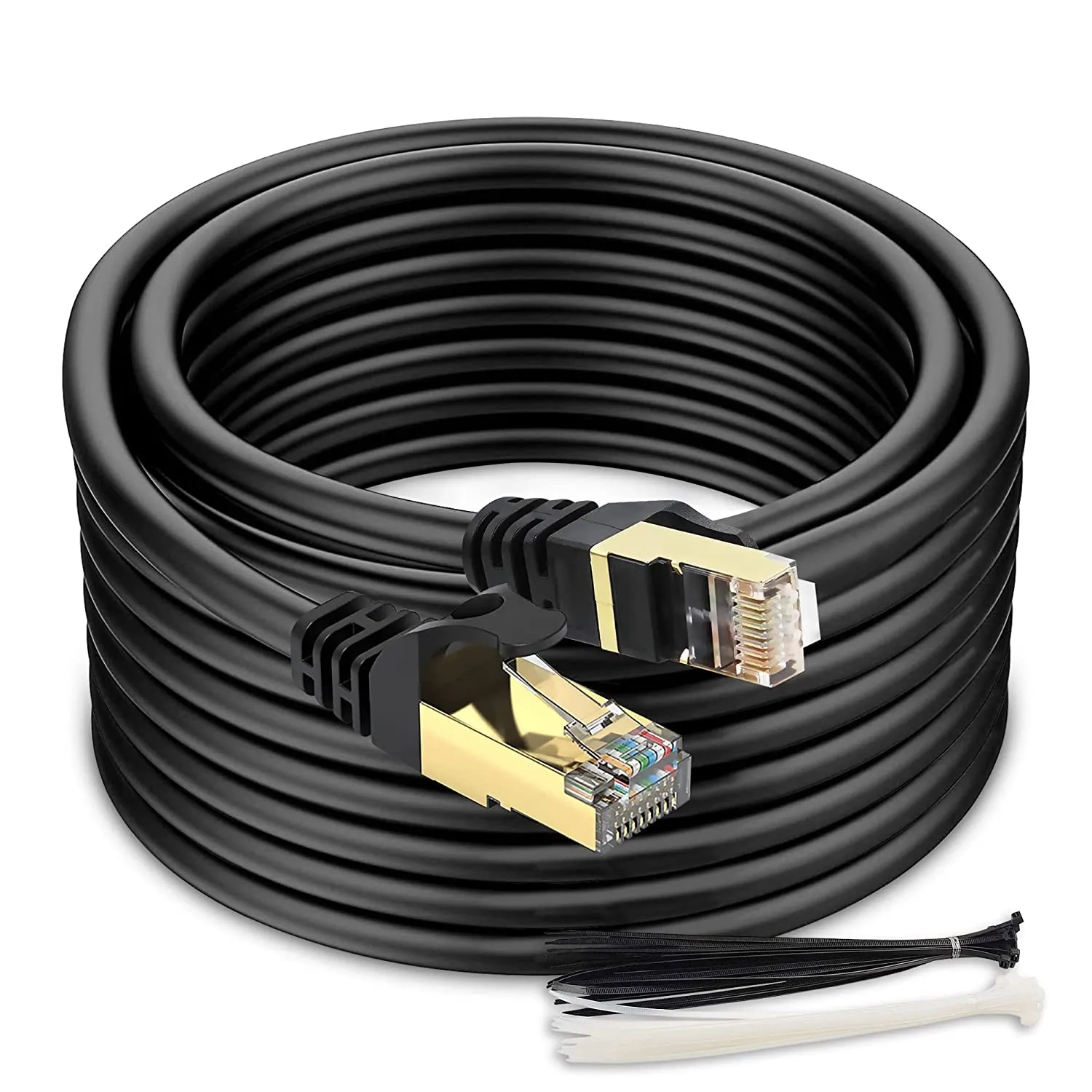 Cat7 Ethernet Cable 100ft High Speed 10Gbps CMP Network LAN Cable for PS5 Router Modem Gaming