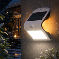 Lampe murale solaire LED 4W étanche IP65 avec diffuseur en verre trempé, détecteur de mouvement PIR et télécommande pour la sécurité extérieure du jardin