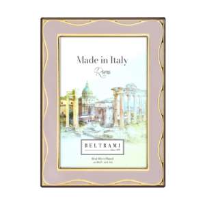 Beltrami Photo <b>Frame</b> 4x6 Inch Real Silver Plated Metal <b>Frame</b> With <b>Pink</b> Wave Design For Home Decor - Product Image 1