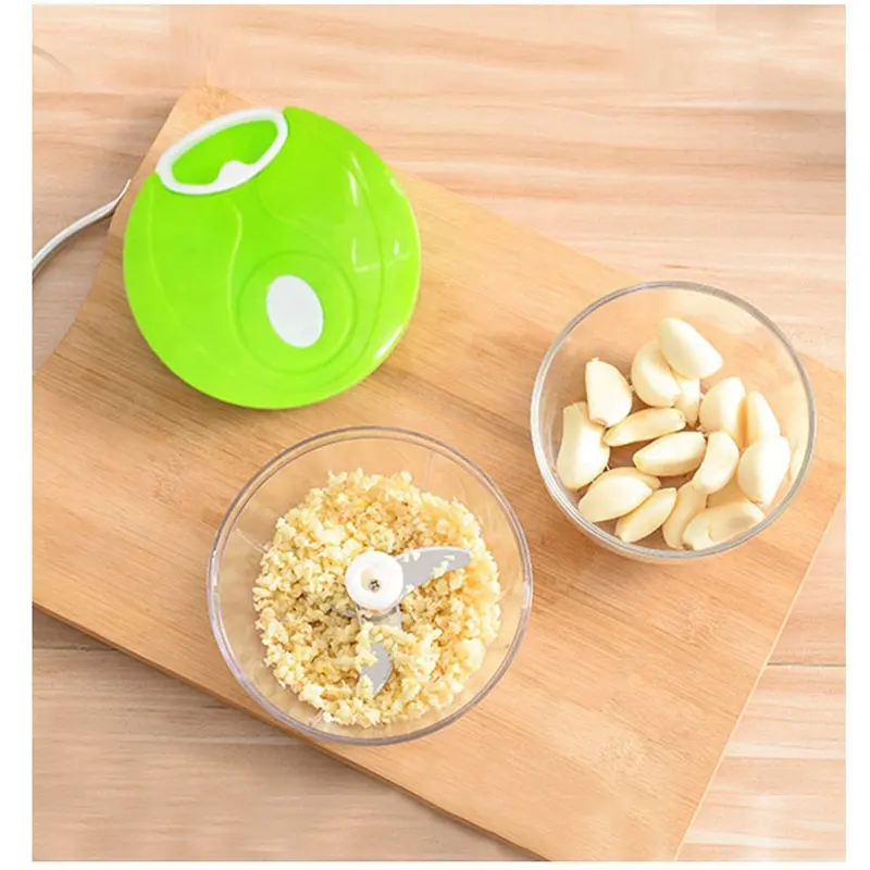 Groothandel Mini Handpull Knoflook Gehakt Voedsel Chopper Baby Food Maker Processor Keuken Tool