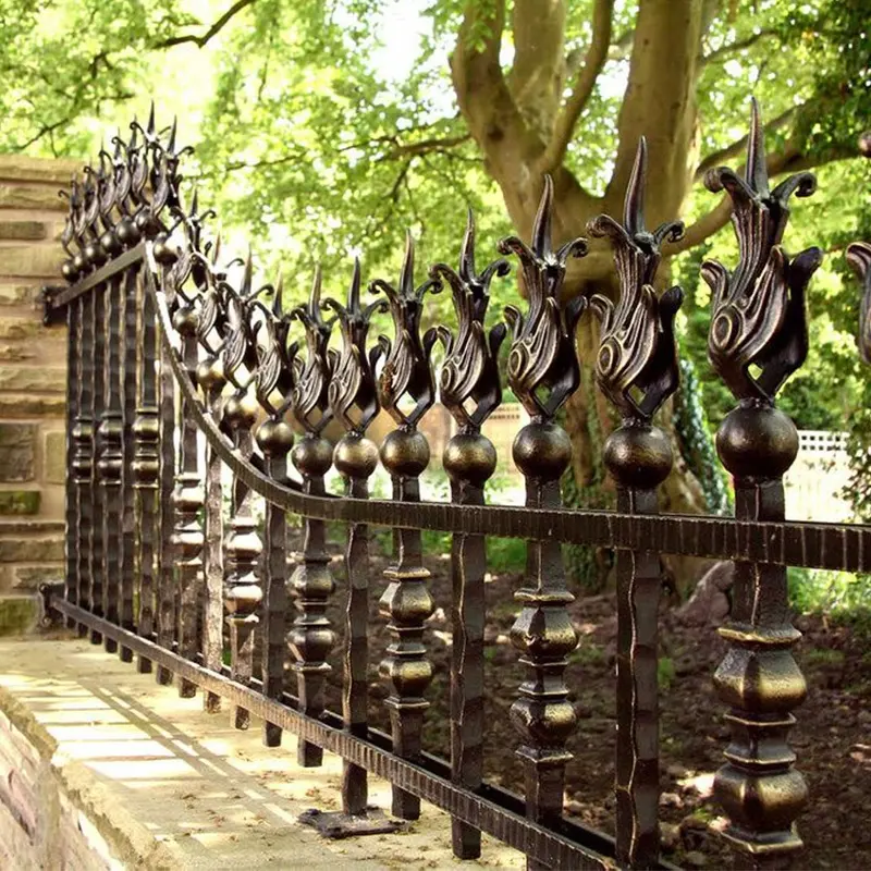 Modern outdoor iron garden fence designs artistic used wrought iron fencing cast iron fence