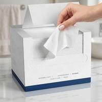Serviette jetable 100% Lyocell pour peaux sensibles, non tissée, pour le maquillage, biodégradable, lavable, réutilisable, serviette jetable