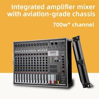 Console de mixage 8 canaux tout-en-un avec amplificateur intégré, système de sonorisation pour scène extérieure avec microphones sans fil