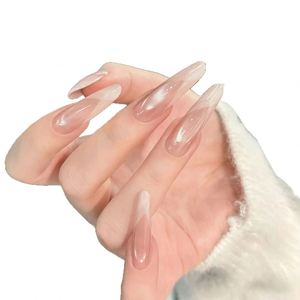 <span class=keywords><strong>Uñas</strong></span> postizas de color nude, estilo ojo de gato, minimalistas, delicadas, de alta calidad, blancas, <span class=keywords><strong>para</strong></span> <span class=keywords><strong>mujer</strong></span>, venta al por mayor. - Product Image 4