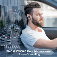 Vente en gros QCC3020 V5.0 Bluetooth Oreillettes à une oreille Double appariement Oreillette Bluetooth mono avec micro pour le travail