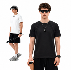 เสื้อยืดแขนสั้นทรงสปอร์ตแบบใหม่สำหรับฤดูร้อน ดีไซน์เย็บต่อผ้าอย่างมีสไตล์ แห้งเร็ว ใส่สบาย เหมาะกับทุกโอกาสสำหรับผู้ชาย - Product Image 1