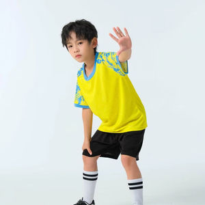 高品质儿童足球服套装青少年足球套装，带空白队名打印男孩夏季训练背心Futbol套装 - Product Image 4
