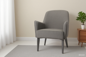 Sillón Tapizado Gris Moderno - Cómoda Silla Acentual para Sala de Estar y Dormitorio - Product Image 5