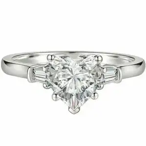 Joyería fina de alta calidad, diseño de Plata de Ley 925, boda, 0.5Ct, 1Ct, anillos de compromiso de diamantes de moissanita para mujer