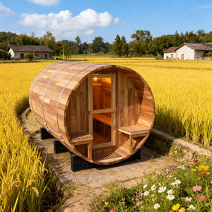 Sauna a Botte in Legno di Cedro per Tutte le Stagioni, con Riscaldatore Elettrico e Tetto Impermeabile, per Uso Esterno in Villa o Giardino - Product Image 5