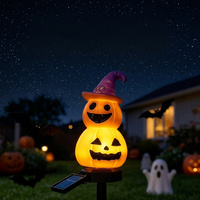 Lampu Taman Tenaga Surya Tahan Air 3W Lampu Tancap Tanah Bentuk Labu untuk Dekorasi Halaman, Rumput, dan Kebun di Halloween serta untuk Pembeli Grosir