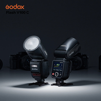 Flash de Cámara Godox V100 C TTL con Batería de Iones de Litio y Cabezal Redondo con Pantalla Táctil, Speedlite Inalámbrico 2.4G TTL para Canon