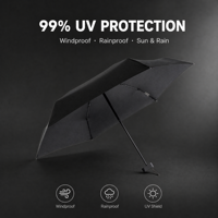 Mini parapluie pliant 200g, ultra léger, compact, parapluie de voyage, protection UV, coupe-vent, imperméable, parapluie soleil et pluie