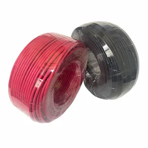 PV1-F 6.0mm2สายเคเบิล PV สีแดงสีดำ1000V 1500V DC สายแผงเซลล์แสงอาทิตย์ PV