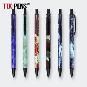 TTX Custom Logo Promotional Gift Gel Box Ballpoint Wholesale click Spinner Promote Pot Marker Pen Set