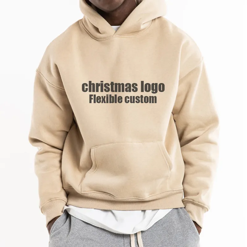 wholesale custom christmas clothes logo pattern graphic plain cotton men hoodie for clothing