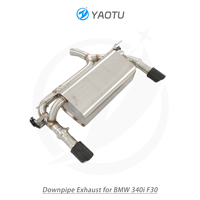 YT knalpot Catback baja tahan karat, dengan sistem kontrol katup untuk BMW 340i F30