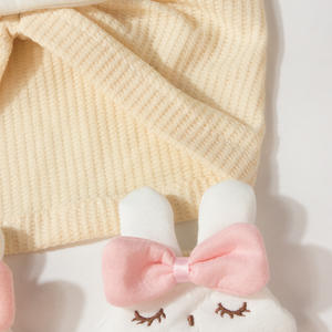 Nouveau bébé chapeau ensemble mignon couleur unie lapin enfants bas doux chapeau chaussettes ensemble - Product Image 4