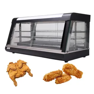 Vetrina per riscaldamento alimentare elettrica in vetro 2023 curvato/scaldabagno ad alta efficienza/scalda pollo fritto