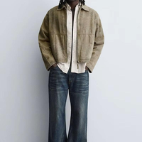 Veste en jean décontractée vintage surdimensionnée pour homme, fermeture éclair, respirante, imperméable, à capuche, pour l'extérieur
