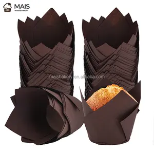 MaisBakery non stick disposable cake hot dog chocolate wrappers grease proof brown muffin baking cups cake tray liners