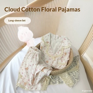 <span class=keywords><strong>Pigiama</strong></span> Lijia in Stile Coreano Retrò con Stampa di Orsacchiotto, Cardigan Aperto con Bordo in Pizzo per Primavera e Autunno, <span class=keywords><strong>Pigiama</strong></span> Dolce da Donna - Product Image 2