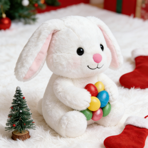 Peluche Lapin Blanc Mignon à Oreilles Tombantes avec Rembourrage en Polyester et Coton PP, Design Animal Créatif, Cadeau d'Anniversaire pour Enfants - Product Image 6