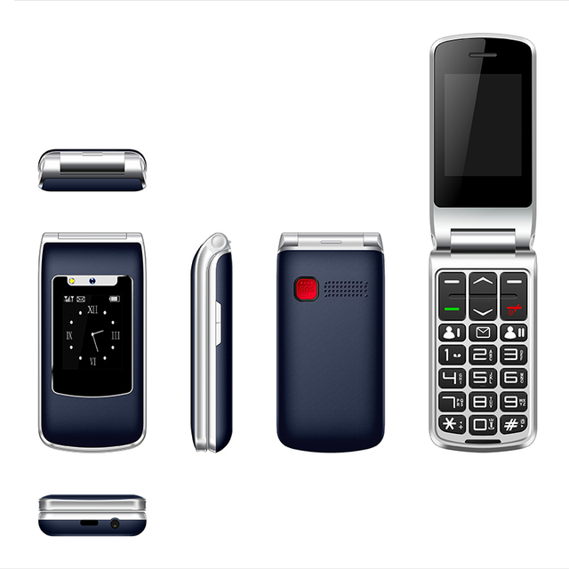 F69 2.4 Inch + 1.77 Inch Flip Elder Phone Type c Basic Mobile Phone 4g Dual Sim Basic Phone 4g