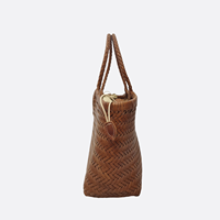 Sac fourre-tout en cuir de vachette véritable tressé à la main, grand format, de luxe, personnalisé, pour femme