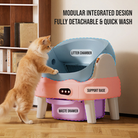 Bac à litière pour chat intelligent, grand espace, entièrement automatique, autonettoyant, anti-odeur, en plastique, modèle OEM ZS9, 5,5 kg, accessoire premium
