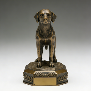 Trofeo de <span class=keywords><strong>Perro</strong></span> de Resina con Aspecto de Bronce - Placa Personalizable con Grabado, Escultura Detallada de Retriever, Base de Laurel, Ideal para <span class=keywords><strong>Premios</strong></span> de Exhibición de Mascotas - Product Image 2
