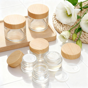 Oem Chất Lượng Cao Cho Thực Phẩm Nước Giải Khát Nước Trái Cây Kem Mật Ong Lưu Trữ 5G 10G 15G 20G 30G 50G 100G Mỹ Phẩm Lọ Thủy Tinh Với Nắp Bằng Gỗ - Product Image 6