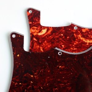 Mặt bảo vệ đàn guitar ST màu nâu giả mai rùa, lớp phủ celluloid thật, màu ngọc trai, không có đường dẫn pickup - Product Image 2