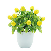 Pohon Lemon Buatan Realistis Ramah Lingkungan Tanaman Pot Buatan Tangan untuk Dekorasi Meja Dalam Ruangan dan Taman Luar Ruangan.