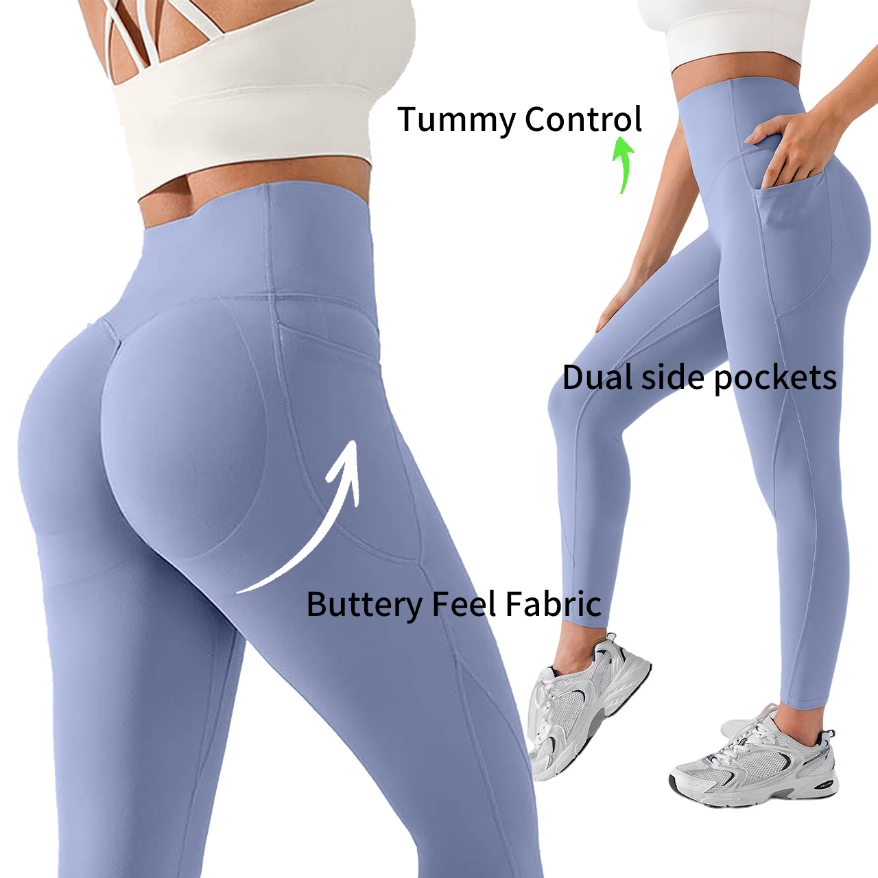 Vractive Tiktok Hot Selling Workout Pant High Waist Ruched Butt Lifting Leggings Side Pockets Gym Clothes Wholesale
