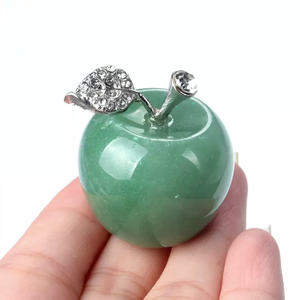 Ornement en pierres naturelles sculptées en forme <span class=keywords><strong>de</strong></span> mini-pomme, 30 mm, en quartz, cristal, améthyste, aventurine, pour <span class=keywords><strong>la</strong></span> décoration - Product Image 4