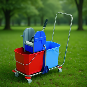 Carrello Lavapavimenti Facile con Doppio Secchio 25 L Rosso Mops - Product Image 3