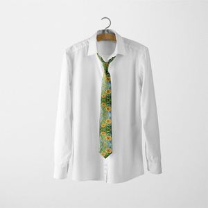 Fête décoration cravate drôle cravate fête Banquet costume cadeau pour hommes quotidien taffetas Van Gogh Image tournesol impression cravate pour hommes - Product Image 3