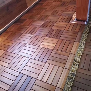 Balkon desain industri DeKing kayu Solid jati pemasangan klik luar ruangan tahan air & antiselip perawatan permukaan serat kayu - Product Image 6