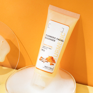 Curcuma detergente viso rimuovi punti neri schiarire macchie scure sbiancante idratante controllo dell'olio restringimento dei pori schiuma detergente viso - Product Image 3