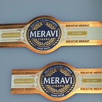 Etiqueta Adhesiva Personalizada con Logotipo Privado, Estampado en Caliente, Ecológica, Envoltura para Anillo de Cigarro, Etiquetas de Lujo con Relieve en Lámina Dorada para Cigarros