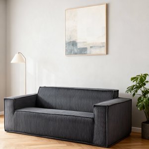 Memory Foam 3-Seater Convertible <b>Sofa</b> Set No Installation & Easy Transport Deep Seat Modern <b>Sofa</b> with Corduroy Fabric - Product Image 2