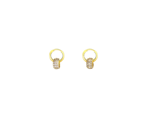 Orecchini a Perno Placcati Oro in Argento 925 con Cristalli Micro-Incastonati Geometrici per Uso Quotidiano Femminile - Product Image 1