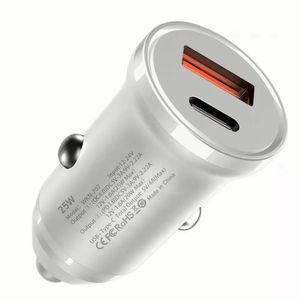 Cargador de Coche Económico con Adaptador de Corriente A+C, USB+Tipo C, Carga Rápida de 25W para iPhone y Huawei - Product Image 1