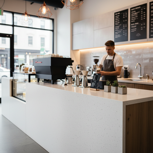 Nhà máy giá rẻ phong cách hiện đại pha lê trắng Đá Nhân Tạo slab Bảng điều chỉnh thạch anh <span class=keywords><strong>Countertop</strong></span> cho nhà bếp đảo Bar tiếp tân Vanity - Product Image 4