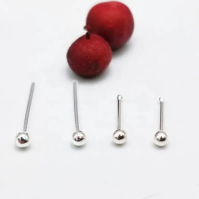 925 Sterling Silver Nose studs Pin 1.8mm Ball Nostril Piercing jewelry