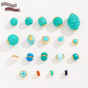 Cuentas de Buda Turquesa NANTONG, Formas Mixtas, Aleación, Accesorios para Hacer Joyería DIY - Product Image 1