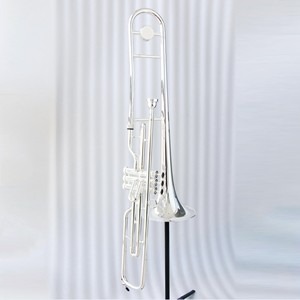 <span class=keywords><strong>Trombone</strong></span> <span class=keywords><strong>à</strong></span> piston Bb/C <span class=keywords><strong>de</strong></span> haute qualité FTB-450S Piston <span class=keywords><strong>Trombone</strong></span> d'<span class=keywords><strong>instrument</strong></span> <span class=keywords><strong>de</strong></span> performance <span class=keywords><strong>à</strong></span> glissière en nickel plaqué argent haut <span class=keywords><strong>de</strong></span> gamme - Product Image 1