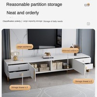 Ensemble moderne de meuble TV et table basse en bois de luxe avec fonction de rangement pour le salon, meubles de maison